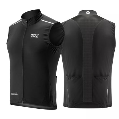 ROCKBROS vindvest cykelsportsvest vindtæt advarselsvest cykel ærmeløs jakke vandafvisende softshell vest