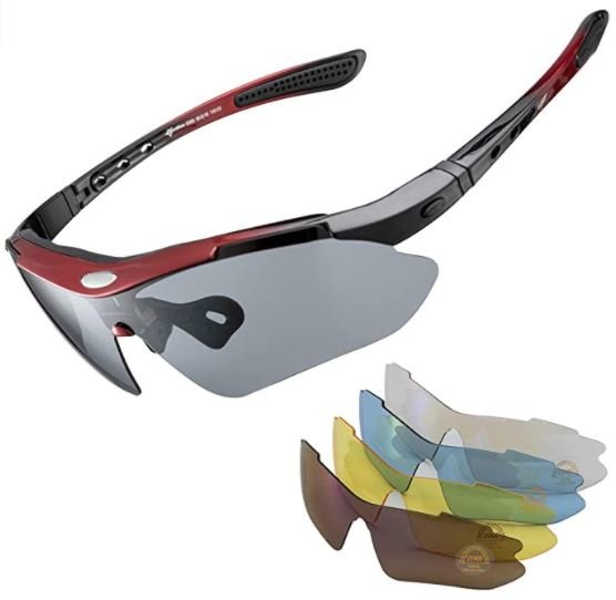 ROCKBROS 10001 Sportsbriller polariserede med 5 udskiftelige linser Cykelbriller