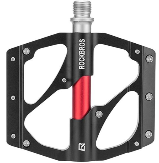 ROCKBROS 2020-12B Aluminium Cykelpedaler MTB 9/16 tommer Sort/Rød