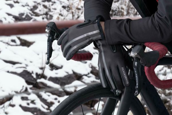 ROCKBROS Motorcykelhandsker Cykelhandsker Vinter Touchscreen Vandtæt