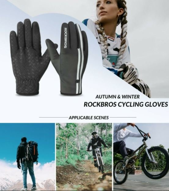 ROCKBROS fuld finger handsker cykling handsker Touch Screen