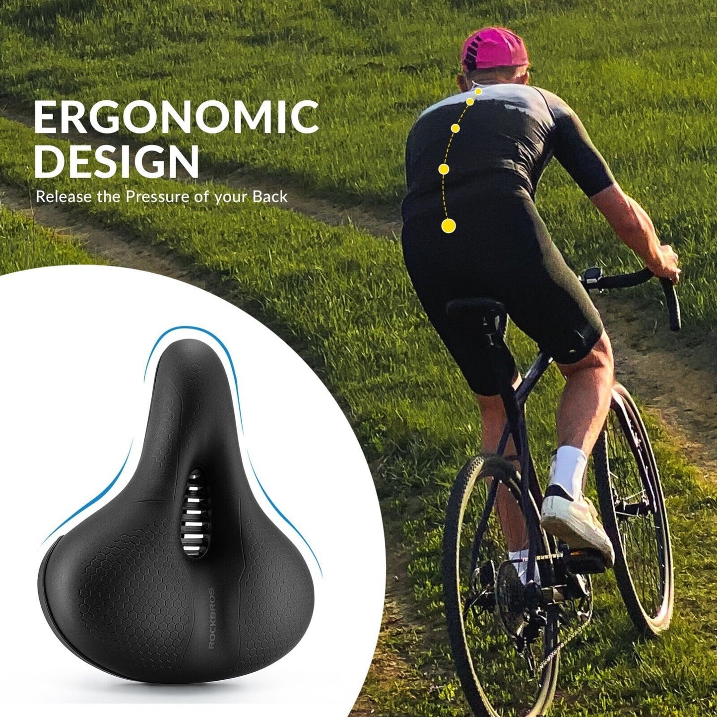 ROCKBROS Cykelsadel Cykelsadel Cykelsæde Memory Foam Komfortabel Ergonomisk